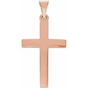 14K Rose Cross Pendant R41279:1009:P