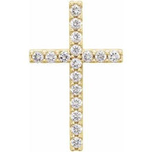 14K Yellow 1/4 CTW Natural Diamond Petite Cross Pendant R42157D:100009:P