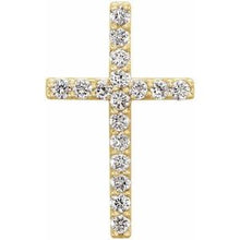 14K Yellow 1/6 CTW Natural Diamond Petite Cross Pendant R42157D:100004:P