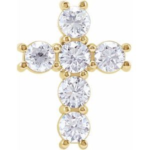 14K Yellow 1/2 CTW Natural Diamond Cross Pendant R42309:10220:P