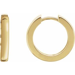 14K Yellow Hinged 16 mm Hoop Earrings