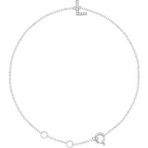 14K White .04 CTW Natural Diamond Initial L 6-7" Bracelet 652689:60012:P