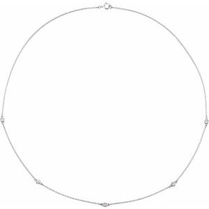 14K White 1/4 CTW Lab-Grown Diamond 5-Station 18" Necklace 68577:LG640:P