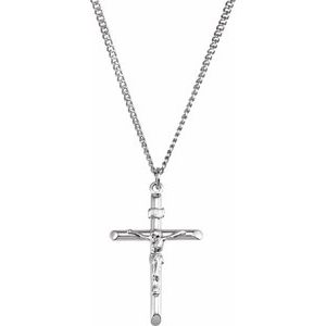 Sterling Silver Crucifix 24" Necklace