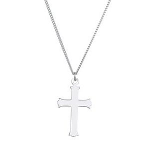 Sterling Silver 27x18 mm Cross 18" Necklace