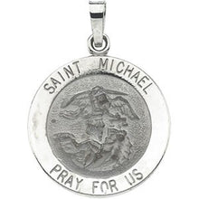 14K White St. Michael Medal Pendant R5052:129621:P