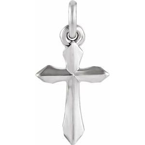 14K White Cross Pendant R41293:100089:P