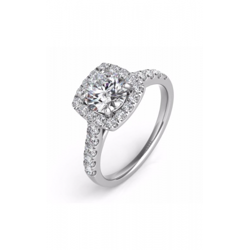 S Kashi & Sons Halo - Cushion Engagement Ring EN7452-1WG