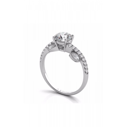 S Kashi & Sons Side Stone Engagement Ring EN7522-1WG