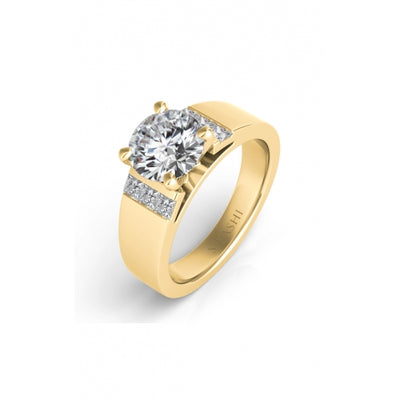 S Kashi & Sons Side Stone Engagement Ring EN7422YG