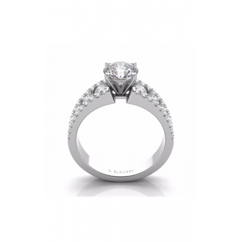 S Kashi & Sons Side Stone Engagement Ring EN7008WG