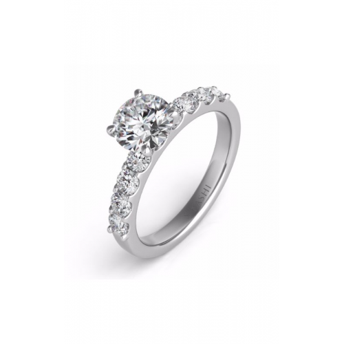 S Kashi & Sons Side Stone Engagement Ring EN7164WG