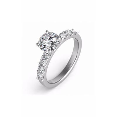 S Kashi & Sons Side Stone Engagement Ring EN7164WG