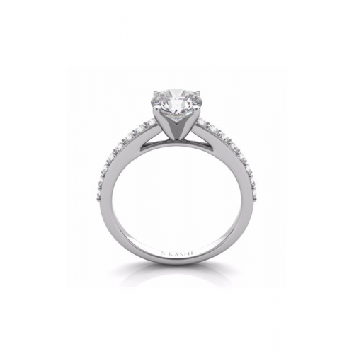 S Kashi & Sons Side Stone Engagement Ring EN7344WG