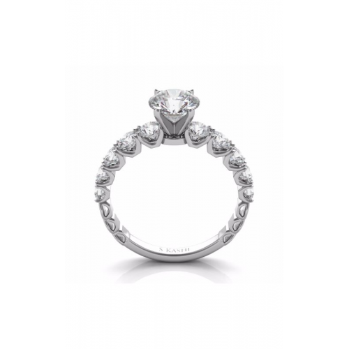 S Kashi & Sons Side Stone Engagement Ring EN7463WG