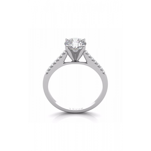 S Kashi & Sons Side Stone Engagement Ring EN7488WG