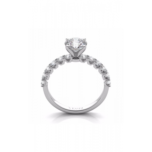 S Kashi & Sons Side Stone Engagement Ring EN7637WG