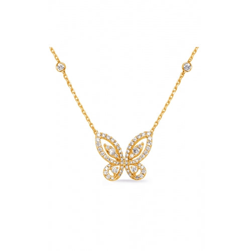 S Kashi & Sons Butterfly Necklace N1246YG
