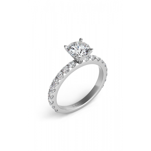 S Kashi & Sons Round Engagement Ring EN7006WG