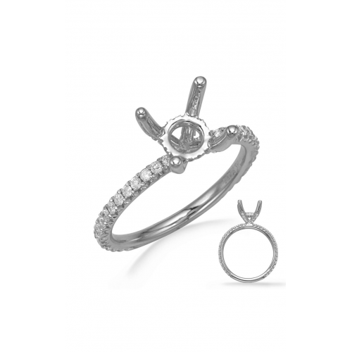 S Kashi & Sons Side Stone - Prong Set Engagement Ring EN8250-15WG