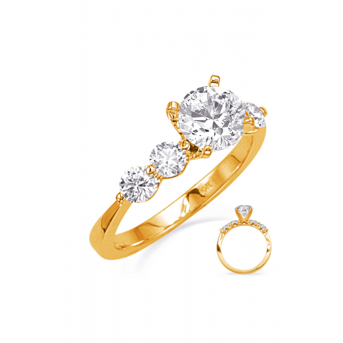 S Kashi & Sons Side Stone - Prong Set Engagement Ring EN8329YG