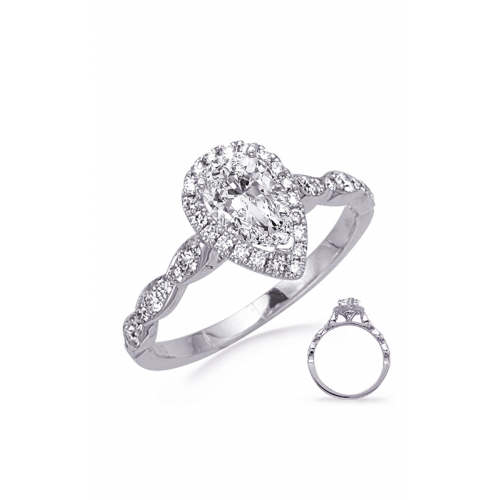 S Kashi & Sons Halo - Pear Engagement Ring EN8333-8X5MWG