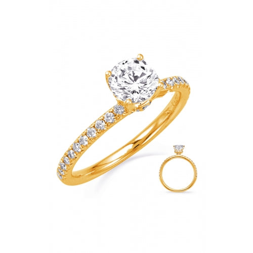 S Kashi & Sons Side Stone - Prong Set Engagement Ring EN8335-1YG