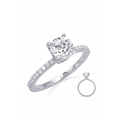 S Kashi & Sons Side Stone - Prong Set Engagement Ring EN8330WG