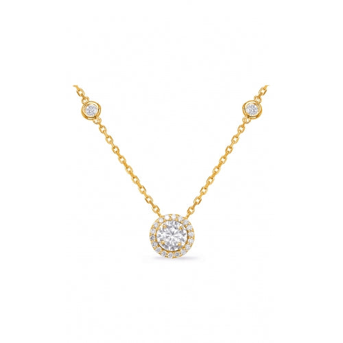 S Kashi & Sons Halo Necklace N1053-3.5MYG
