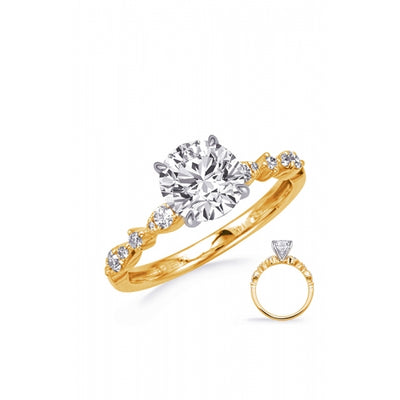 S Kashi & Sons Side Stone - Prong Set Engagement Ring EN8323-2YW