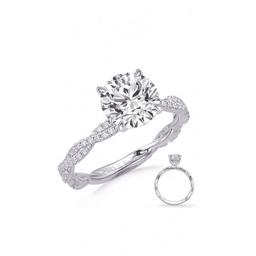 S Kashi & Sons Side Stone - Prong Set Engagement Ring EN8376-2WG