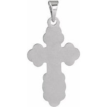 14K White 19x13 mm Orthodox Cross Pendant R4062:301668:P