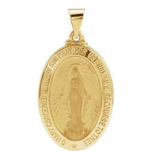 14K Yellow 25x18 mm Oval Hollow Miraculous Medal R45333:105:P
