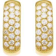 14K Yellow 7/8 CTW Natural Diamond Hoop Earrings 67150:101:P