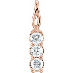 14K Yellow 1/3 CTW Natural Diamond Three-Stone Pendant