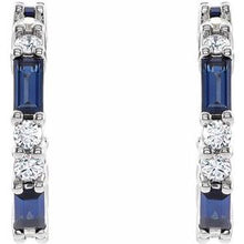 Platinum Lab-Grown Blue Sapphire & 1/2 CTW Natural Diamond 17.2 mm Hoop Earrings 86789:613:P