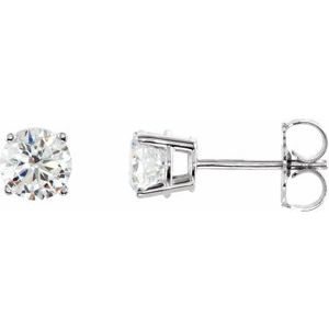 Sterling Silver 6 mm Imitation White Cubic Zirconia Stud Earrings 1874:60038:P