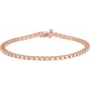 14K Rose 2 1/4 CTW Lab-Grown Diamond Line 7 1/4" Bracelet 67397:LG602:P