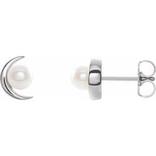 14K White Cultured White Freshwater Pearl Earrings 86805:600:P