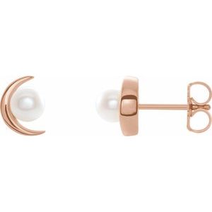 14K Rose Cultured Freshwater Pearl Earrings 86805:602:P