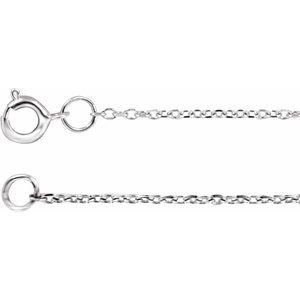 Rhodium-Plated Sterling Silver 1 mm Adjustable Diamond-Cut Cable 6 1/2-7 1/2" Chain