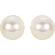 14K White 6 mm Cultured White Akoya Pearl Earrings 61103:103:P