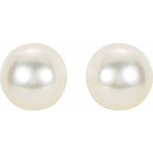 14K White 7 mm Cultured White Akoya Pearl Earrings 61103:104:P
