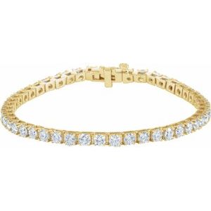 18K Yellow 7 CTW Natural Diamond Line 7 1/4" Bracelet