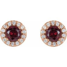 14K Rose 6 mm Lab-Grown Ruby & 1/4 CTW Natural Diamond Earrings 86839:799:P