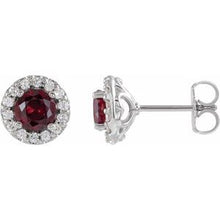 Platinum Lab-Grown Ruby & 1/4 CTW Natural Diamond Earrings 86839:6517:P