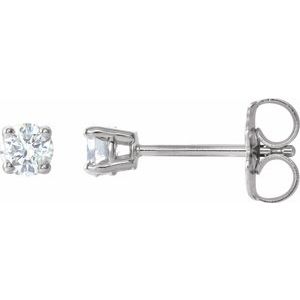 14K White 1/5 CTW Natural Diamond Stud Earrings