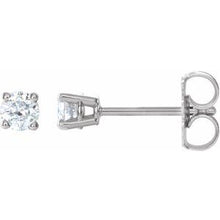 Sterling Silver 3.5 mm Imitation White Cubic Zirconia Stud Earrings 1874:60036:P