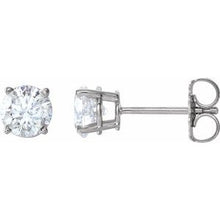 14K White 4 mm Natural White Sapphire Stud Earrings 1874:70158:P