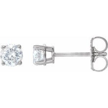 Sterling Silver 4.5 mm Imitation White Cubic Zirconia Stud Earrings 1874:60035:P